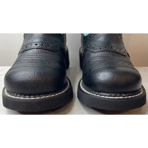 JUSTIN GYPSY L9905 Gemma Short Western Cowgirl Boots Size 6.5B Black & Turquoise - Picture 8 of 15